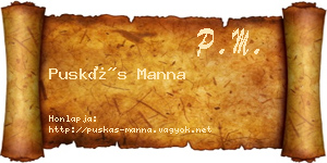 Puskás Manna névjegykártya